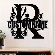 Personalized Metal Family Name Wall Decor with Custom Iron Monogram Sign