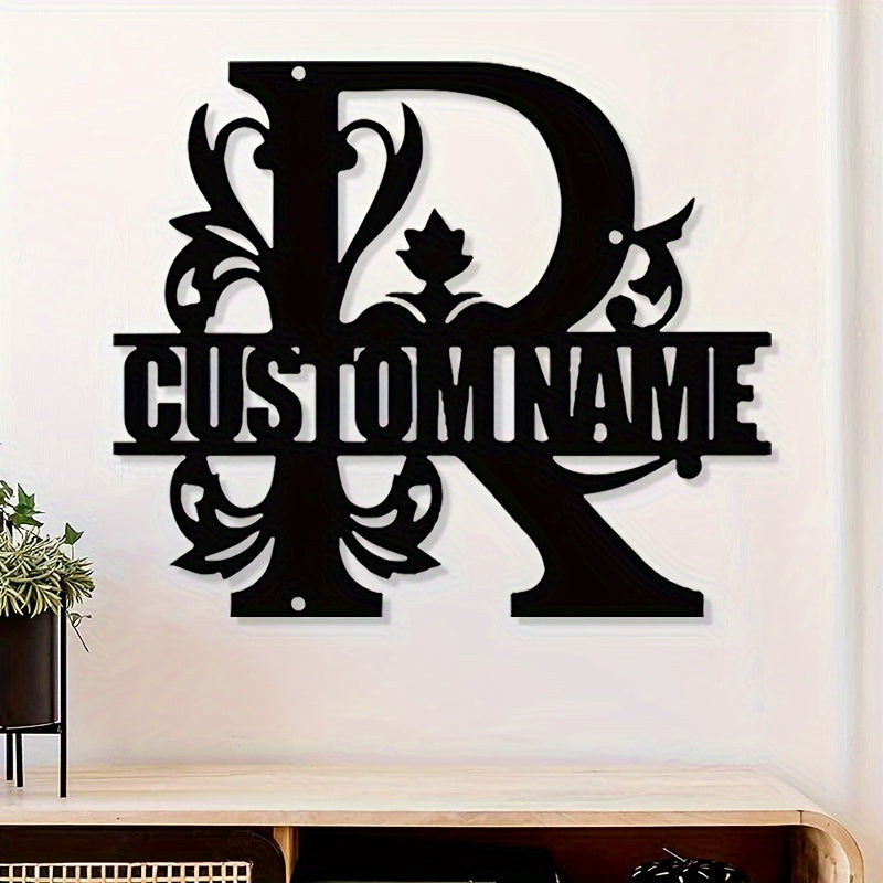 Personalized Metal Family Name Wall Decor with Custom Iron Monogram Sign