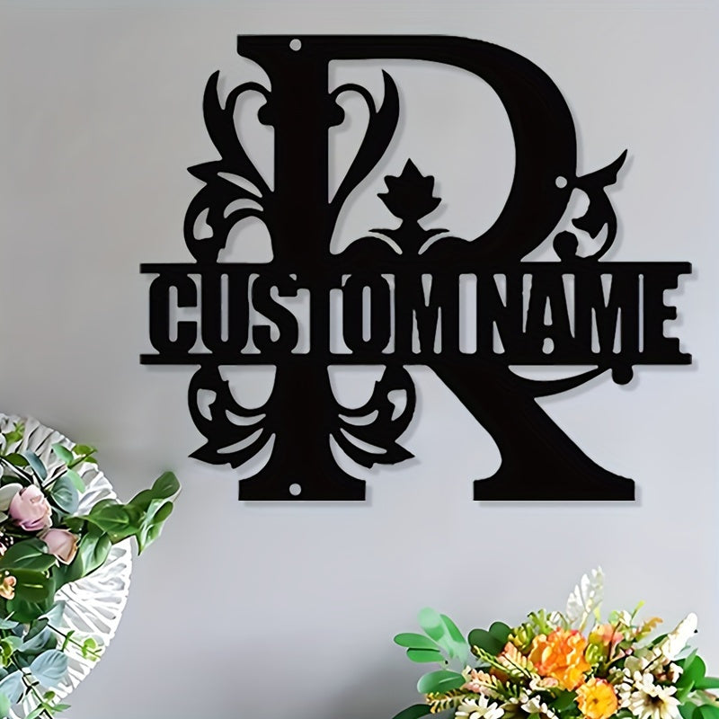 Personalized Metal Family Name Wall Decor with Custom Iron Monogram Sign