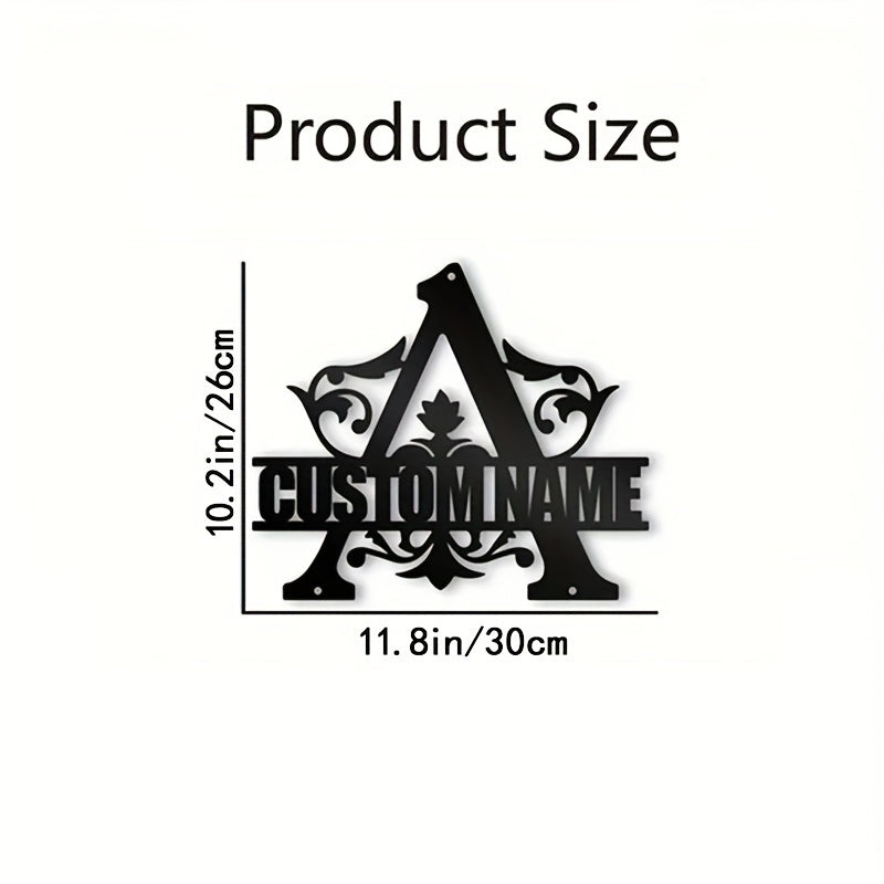 Personalized Metal Family Name Wall Decor with Custom Iron Monogram Sign