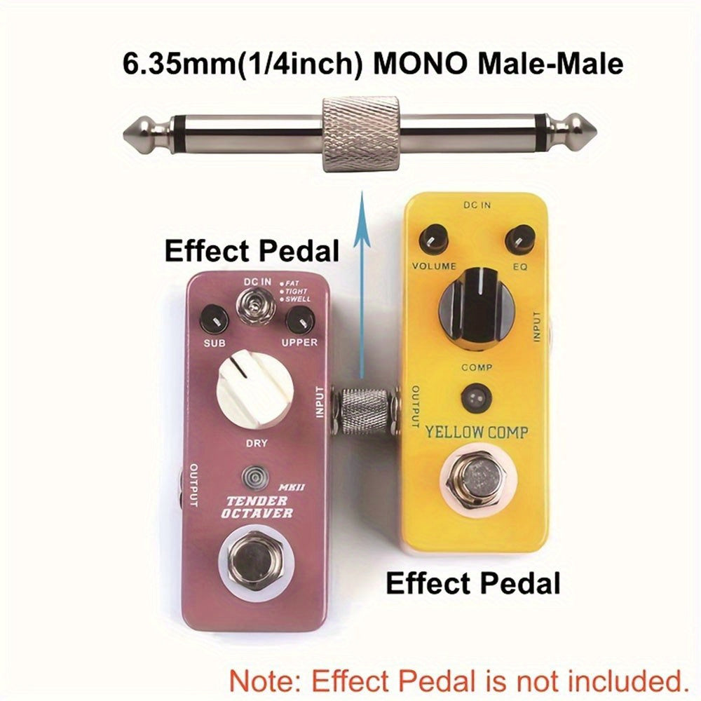 Золотое покрытие 1/4 дюйма мужской к мужскому кабелю для педаль гитары, экономия места на педалборде