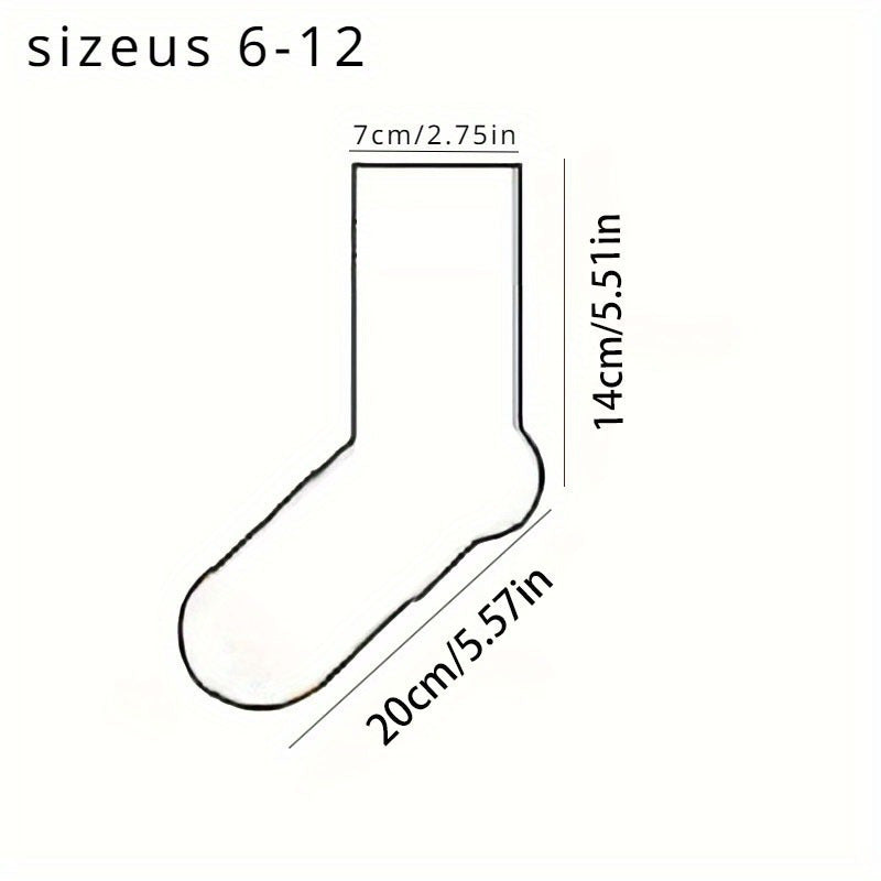 Men's Mid-Calf Socks 5 Pairs Breathable Sweat-Absorbing Black All-Season