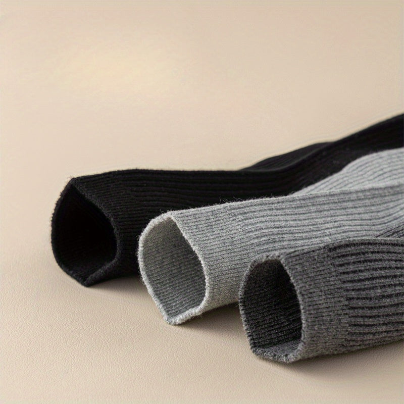 Men's Mid-Calf Socks 5 Pairs Breathable Sweat-Absorbing Black All-Season