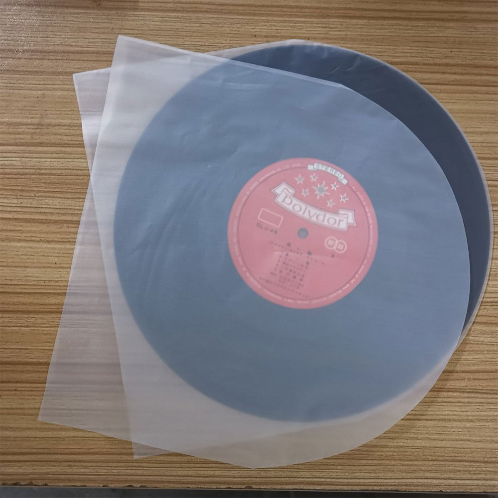 50-Pack Grey Anti-Static Vinyl Record Sleeves 12.7-30.48cm for LP Protection