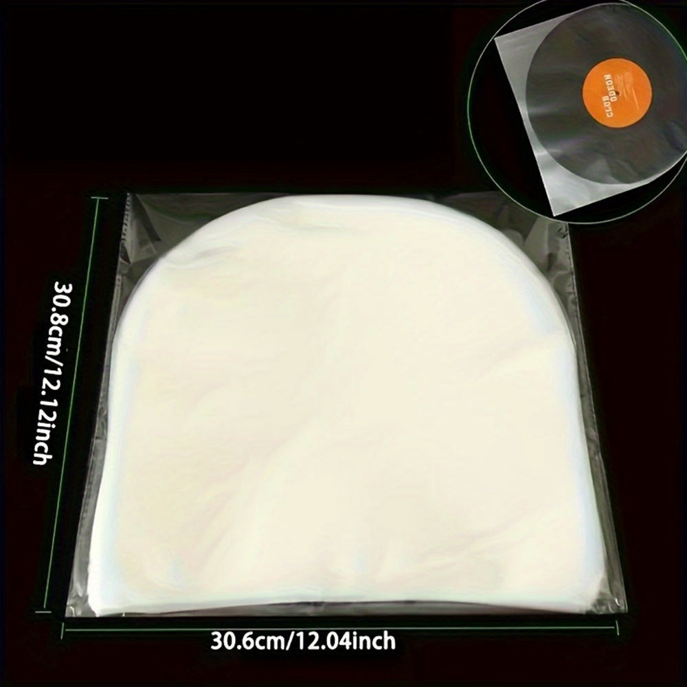 50-Pack Grey Anti-Static Vinyl Record Sleeves 12.7-30.48cm for LP Protection