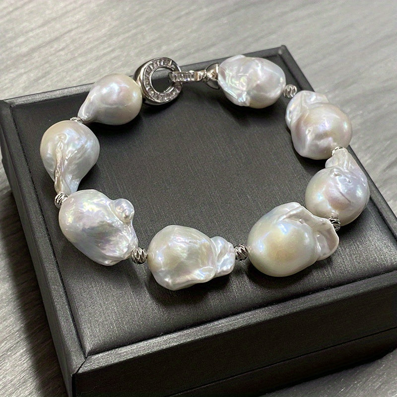 Freshwater Baroque Pearl Bracelet Minimalist Jewelry for Women Gift Box Included