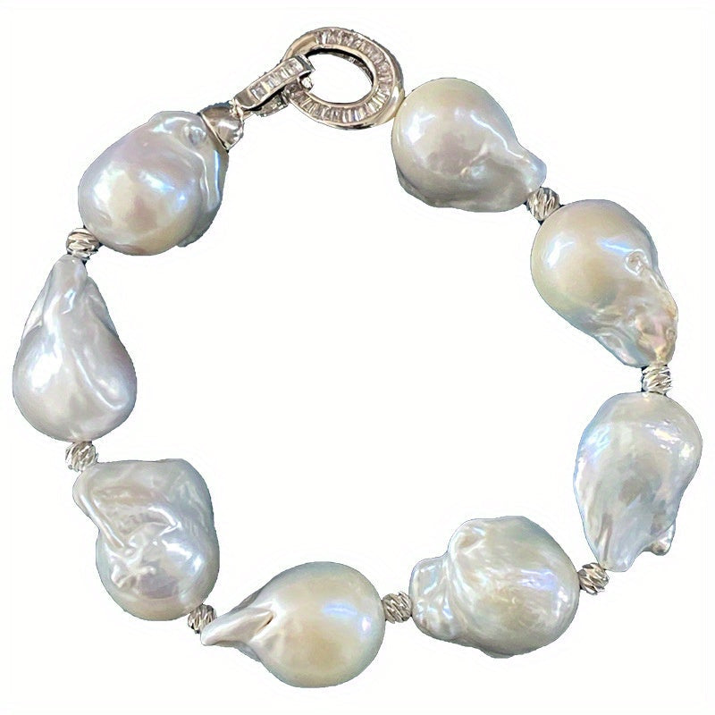 Freshwater Baroque Pearl Bracelet Minimalist Jewelry for Women Gift Box Included