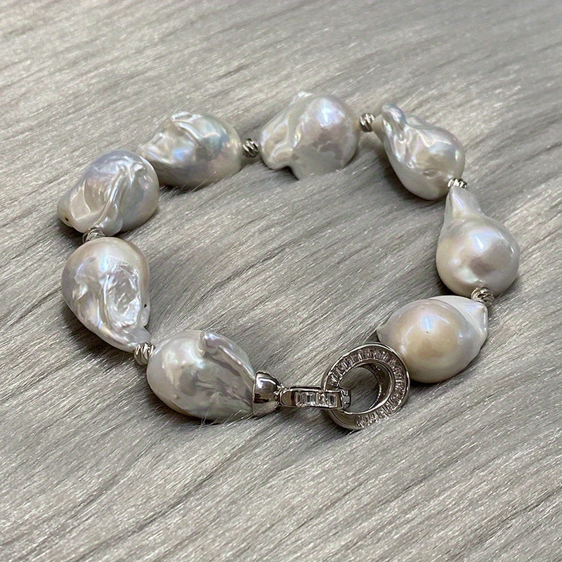 Freshwater Baroque Pearl Bracelet Minimalist Jewelry for Women Gift Box Included