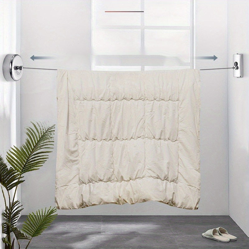 Tendedero retráctil de acero inoxidable de 9,2 pies para uso en interiores y exteriores, línea de lavado de alta resistencia