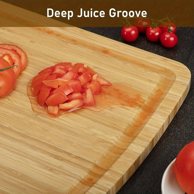 Large Bamboo Cutting Board 63.5x40.64cm Thick Butcher Block with Juice Groove