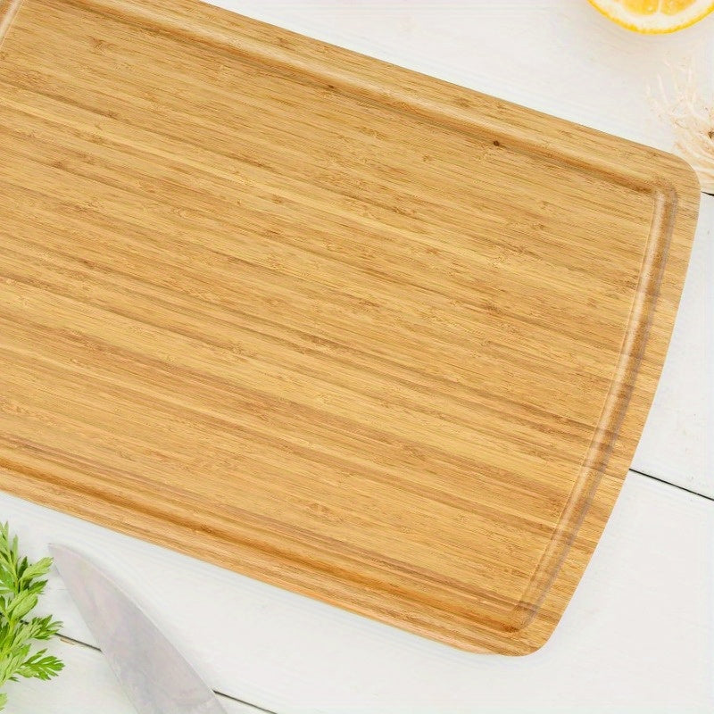 Large Bamboo Cutting Board 63.5x40.64cm Thick Butcher Block with Juice Groove