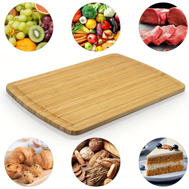 Large Bamboo Cutting Board 63.5x40.64cm Thick Butcher Block with Juice Groove