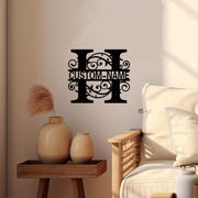 Personalized Metal Monogram Wall Art with Custom Name Farmhouse Surname Plaque Indoor Hanging