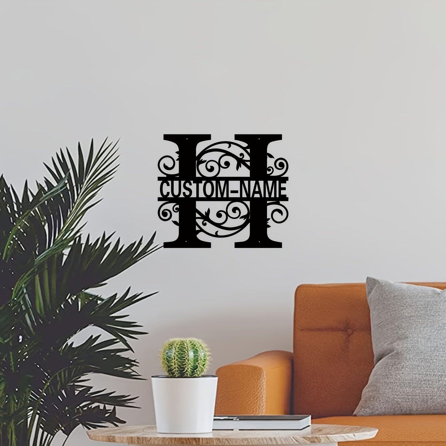 Personalized Metal Monogram Wall Art with Custom Name Farmhouse Surname Plaque Indoor Hanging