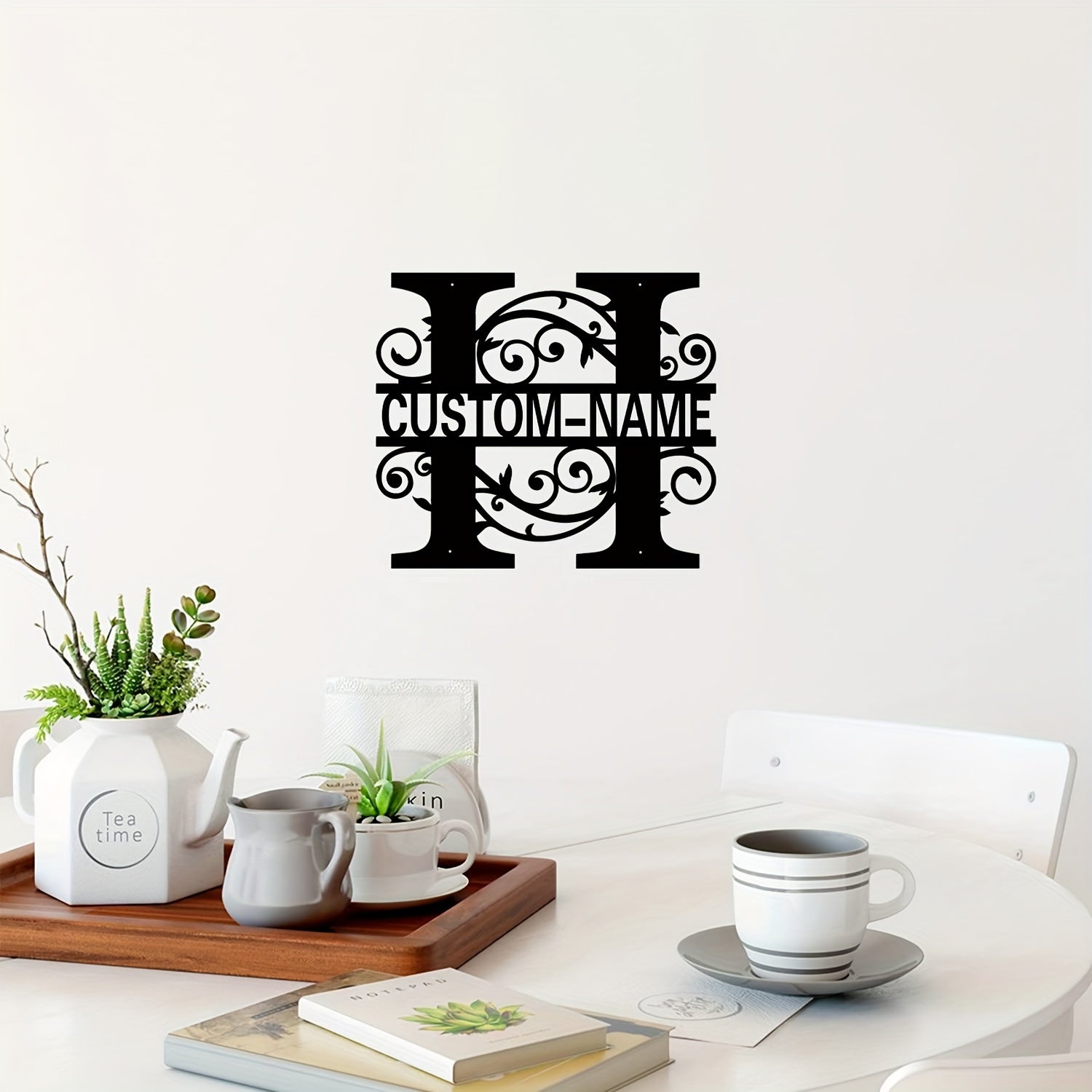 Personalized Metal Monogram Wall Art with Custom Name Farmhouse Surname Plaque Indoor Hanging