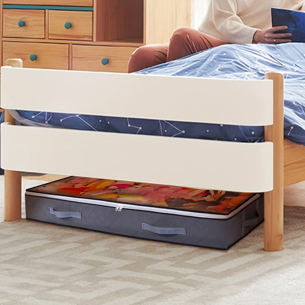 Bolsa de almacenamiento rectangular bajo la cama con asas, gran capacidad para ropa y edredones, organizador de dormitorio