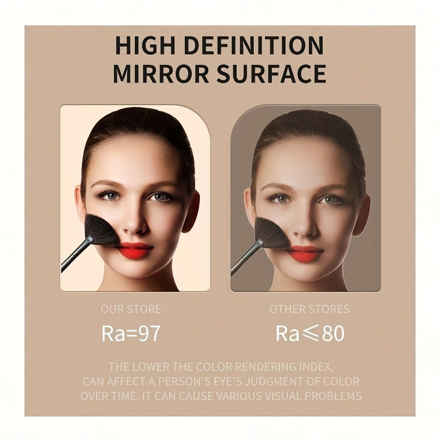 HOTU Portativ Makiyaj Oyna, Yoritish uchun 3 Rang, Dimmerli Sensorli Ekran, Zaryadlanadigan LED Oyna