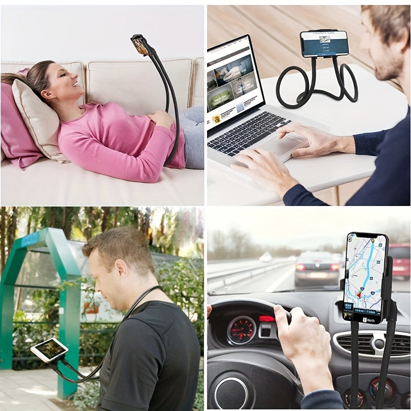Adjustable Neck Mobile Phone Holder with 360 Degree Rotation Hands-Free Lightweight