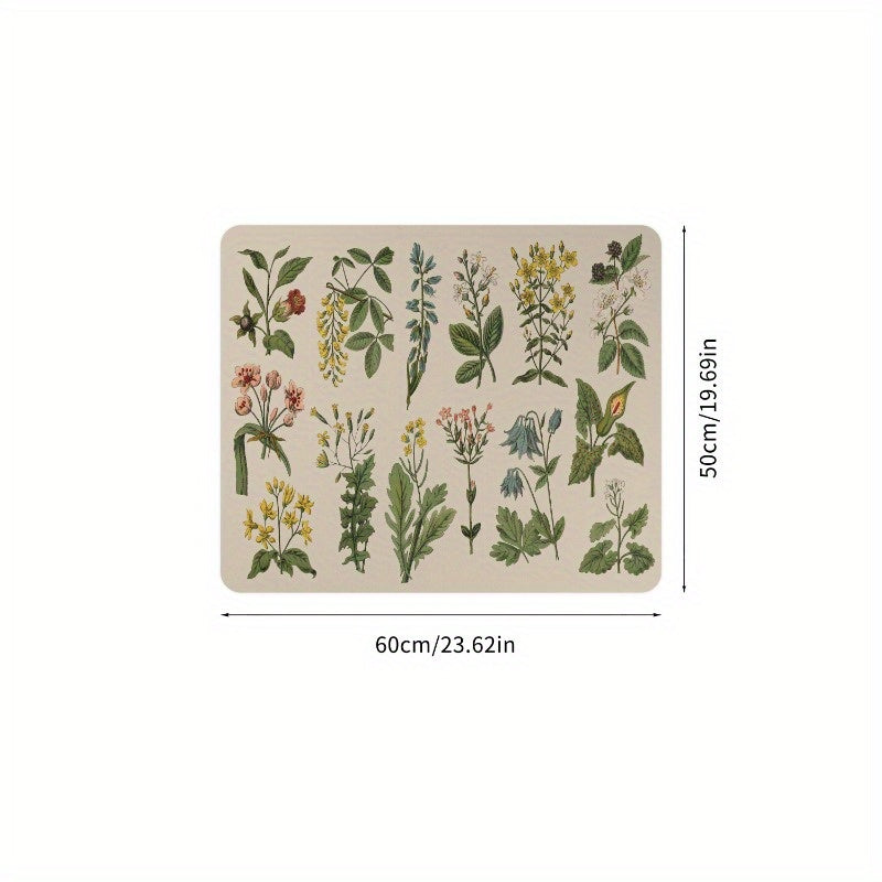 Decorative Floral Washing Machine Top Cover Mat Polyester Non-Slip Water Absorbent