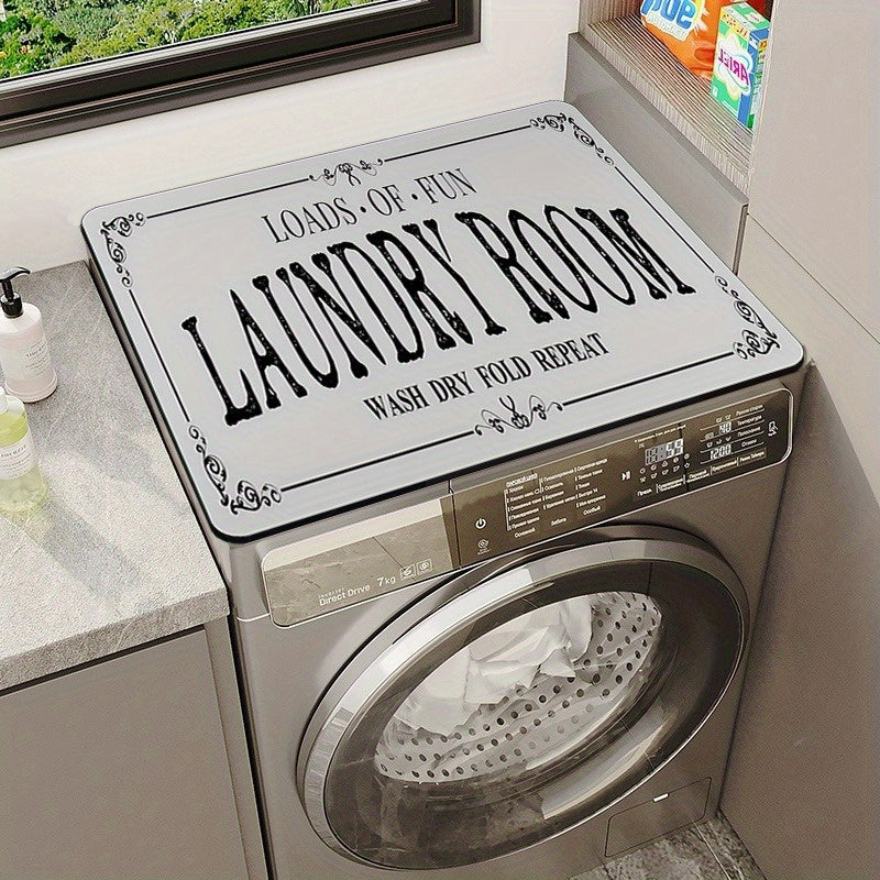 Decorative Floral Washing Machine Top Cover Mat Polyester Non-Slip Water Absorbent