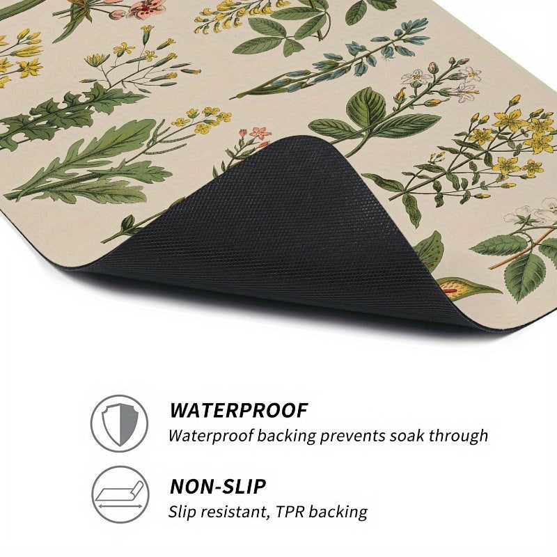 Decorative Floral Washing Machine Top Cover Mat Polyester Non-Slip Water Absorbent