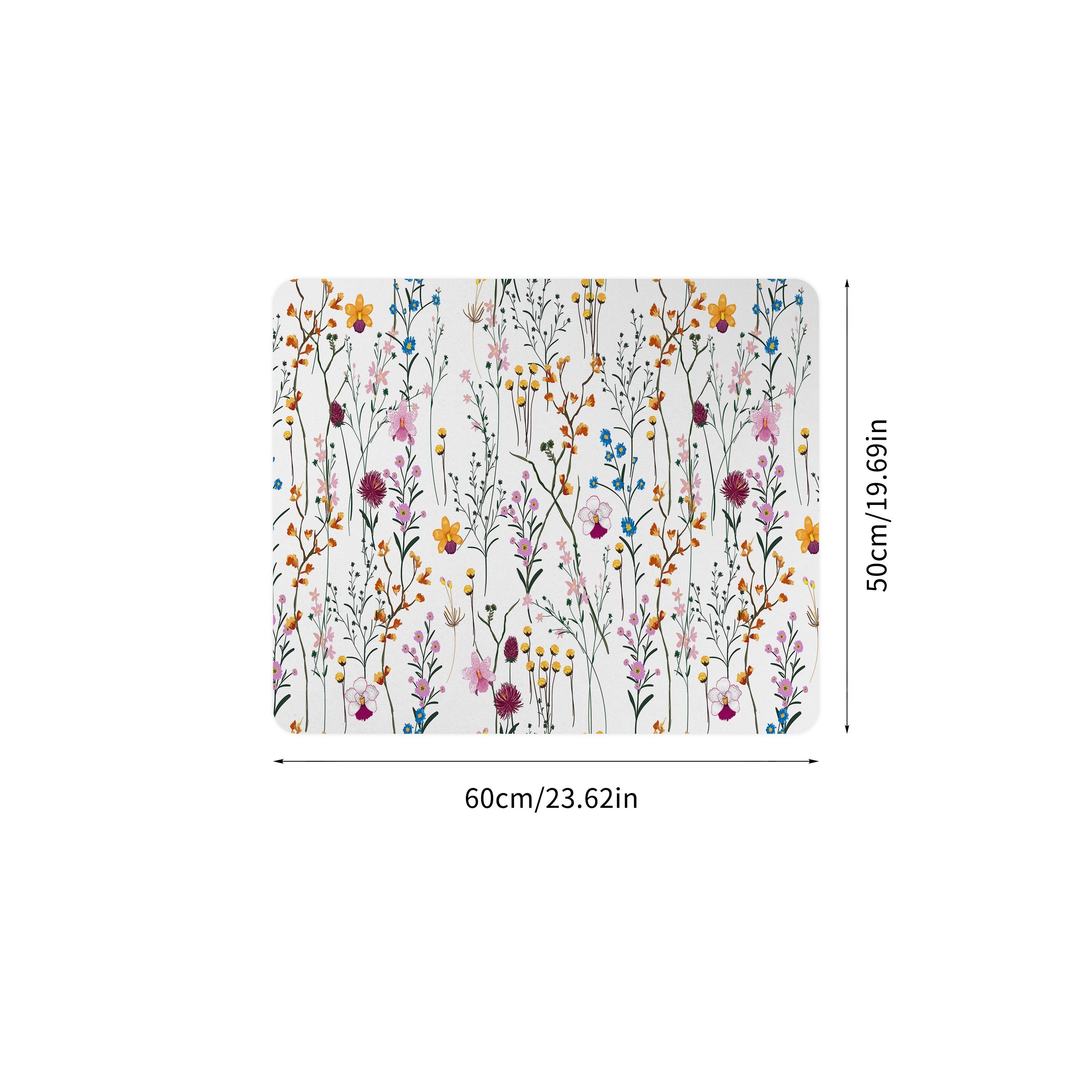 Decorative Floral Washing Machine Top Cover Mat Polyester Non-Slip Water Absorbent