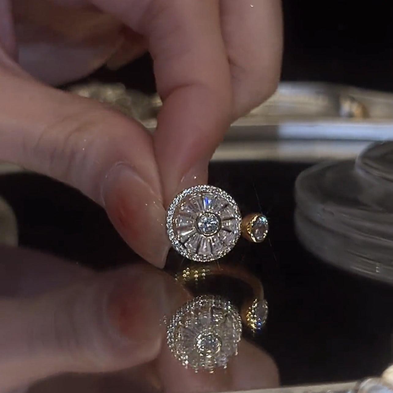 Open Design Cubic Zirconia Ring for Women Elegant Stylish Jewelry for Parties