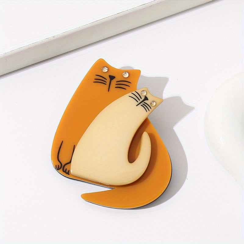 Acrylic Cat Brooch Minimalist Jewelry for Women and Girls