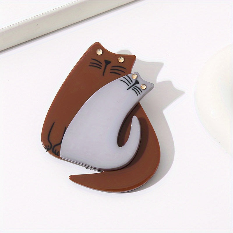 Acrylic Cat Brooch Minimalist Jewelry for Women and Girls
