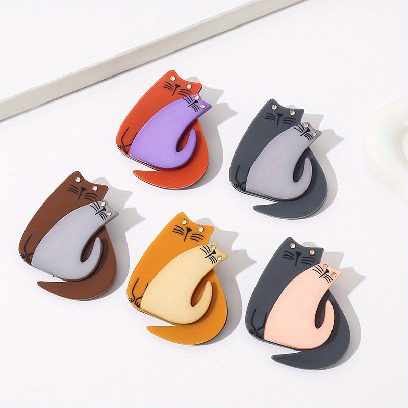 Acrylic Cat Brooch Minimalist Jewelry for Women and Girls