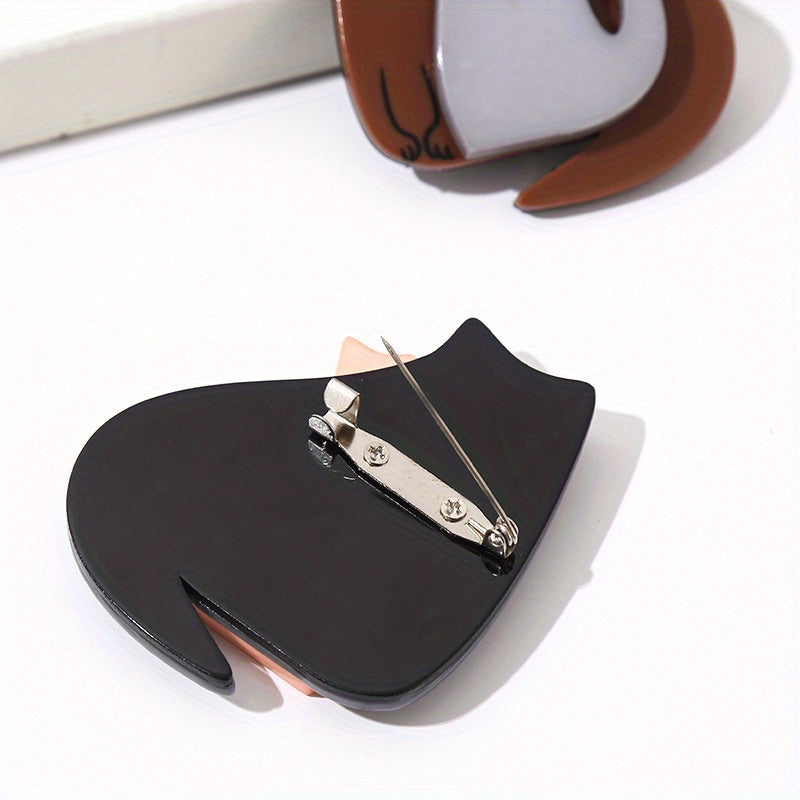 Akril mushuk brosh minimalistik zargarlik buyumlari ayollar va qizlar uchun