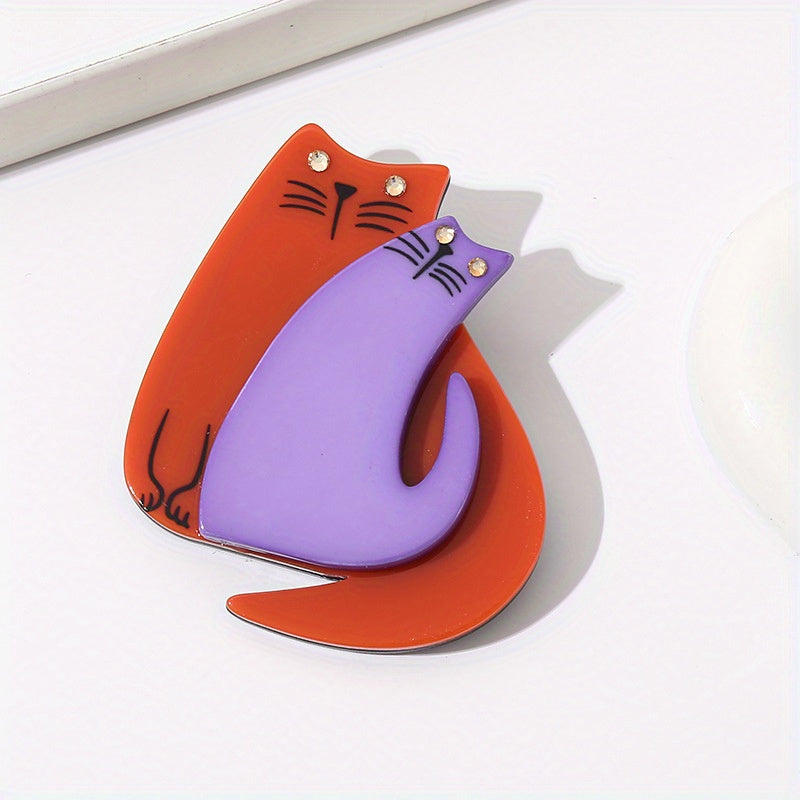 Acrylic Cat Brooch Minimalist Jewelry for Women and Girls