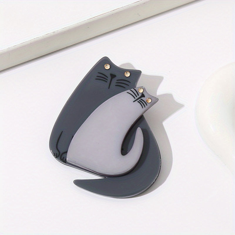 Acrylic Cat Brooch Minimalist Jewelry for Women and Girls
