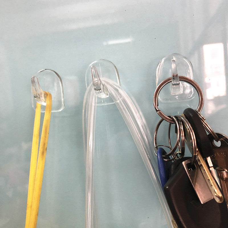 Ganchos de pared con adhesivo de acrílico, diseño de cuerno de vaca, removibles y reutilizables para baño y cocina