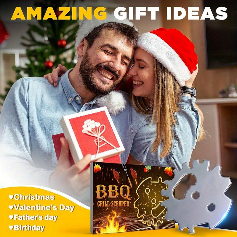 Herramienta de raspador de parrilla de acero inoxidable con abrebotellas para rejillas de barbacoa