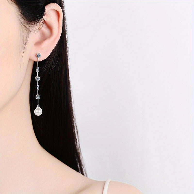 Women’s Freshwater Pearl Earrings Set White 4.9g Bridal Wedding Summer Tassel