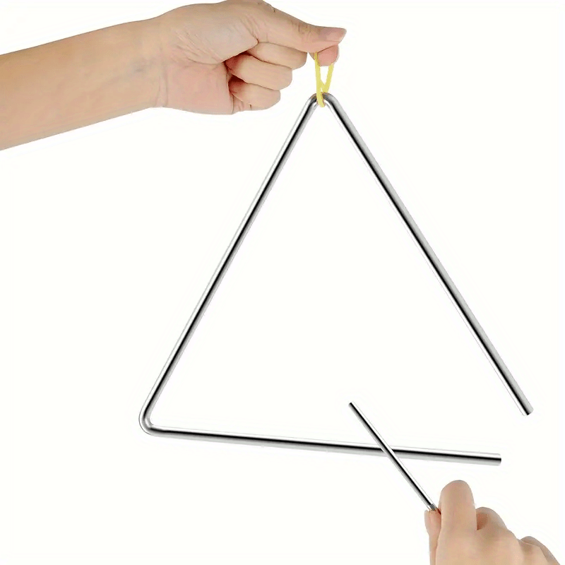 6/8 Inch White Iron Musical Triangle Instrument with Striker for Music Lovers