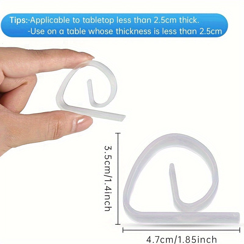 Set of 10 High-Elastic Transparent Plastic Tablecloth Clips Windproof Non-Slip Secure Indoor Outdoor Dining