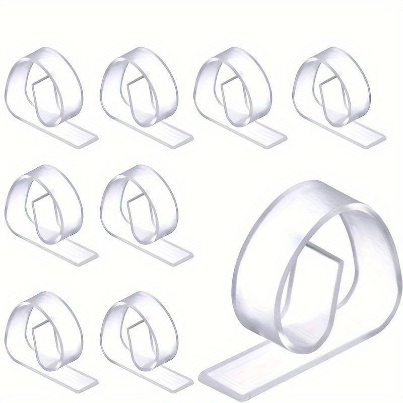 Set of 10 High-Elastic Transparent Plastic Tablecloth Clips Windproof Non-Slip Secure Indoor Outdoor Dining