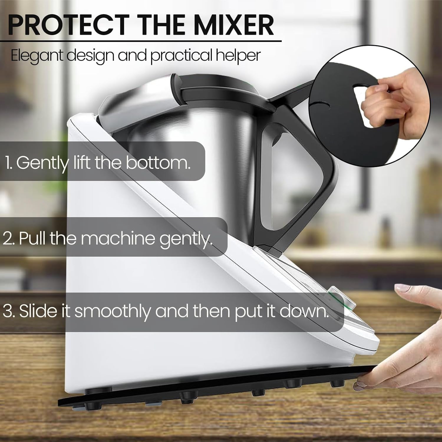 Нескользящая акриловая подложка для миксера черная и белая