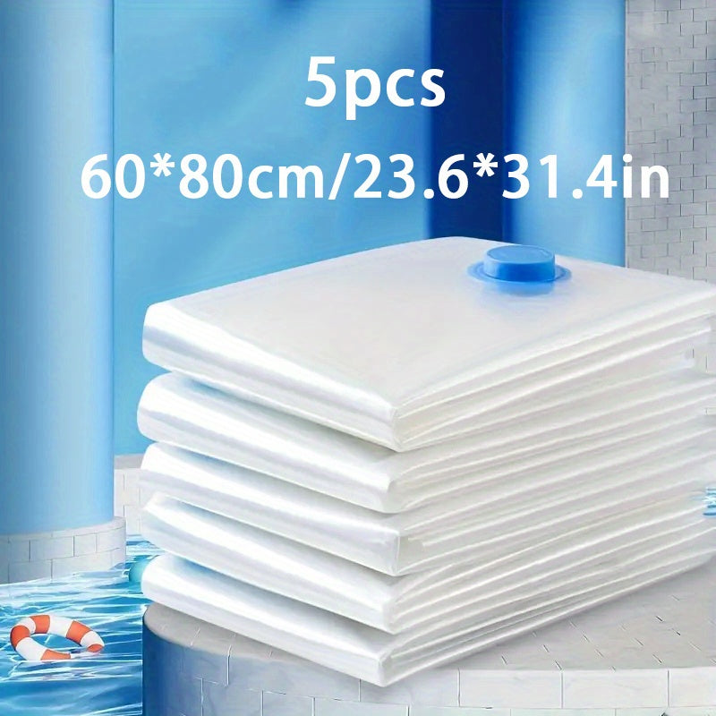 Pack of 5 Vacuum Compression Storage Bags for Clothes Quilts and Bedding