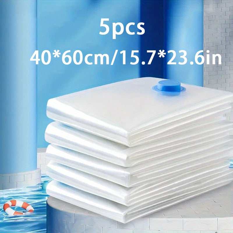 Pack of 5 Vacuum Compression Storage Bags for Clothes Quilts and Bedding