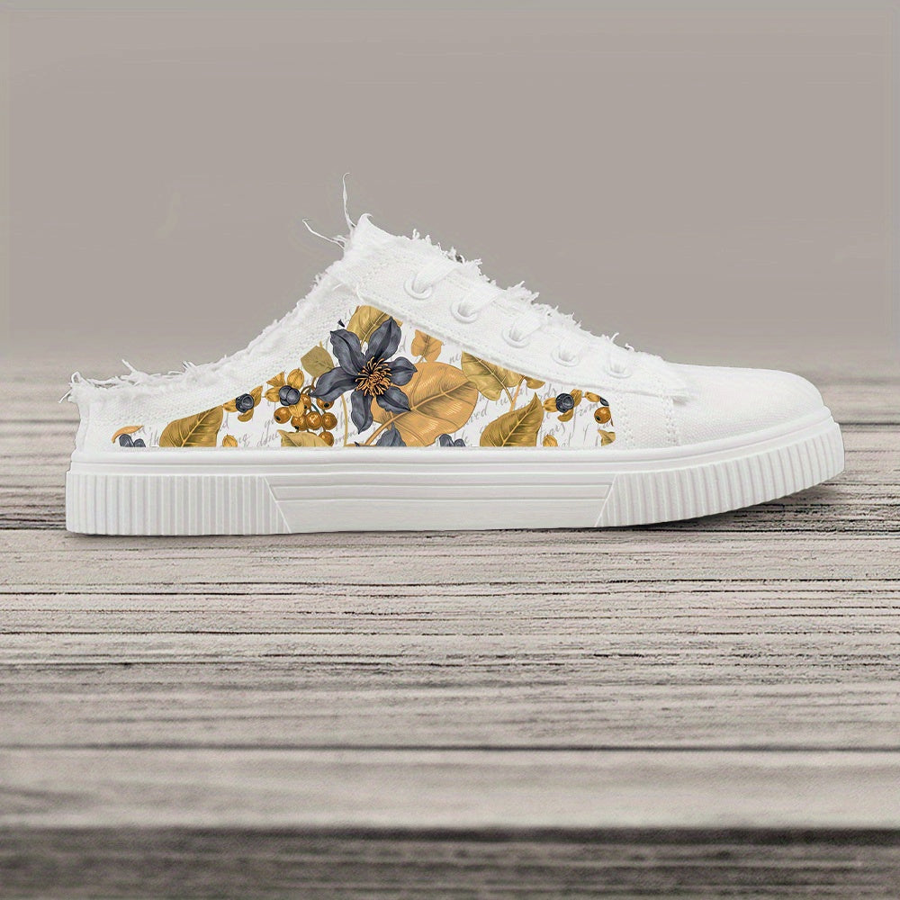 Women's Black and White Casual Skateboard Sneakers Lace-Up All Seasons