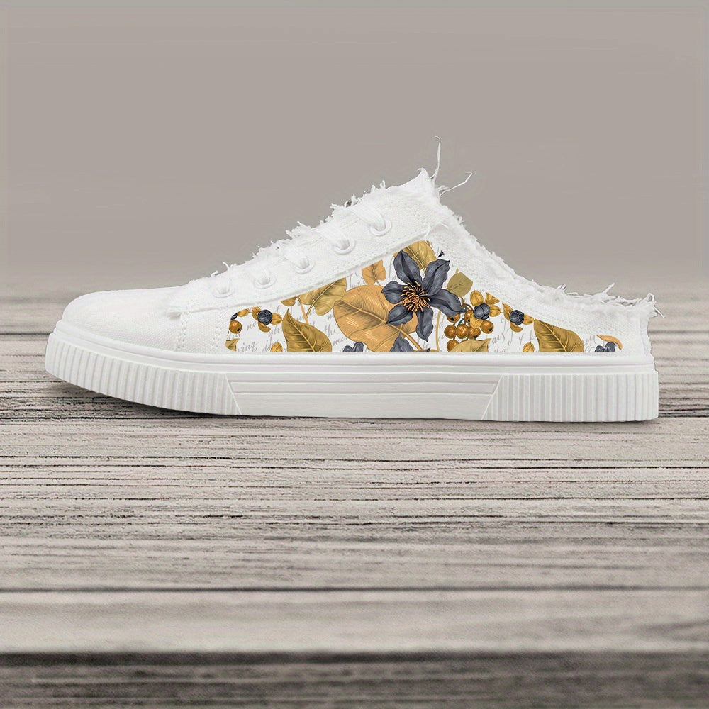 Women's Black and White Casual Skateboard Sneakers Lace-Up All Seasons