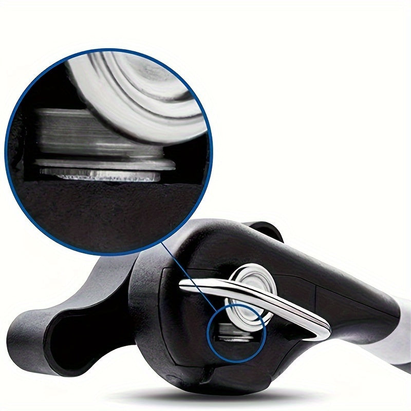 Stainless Steel Can Opener with Safety Smooth Edge Non-Slip Handle and Adjustable Knob