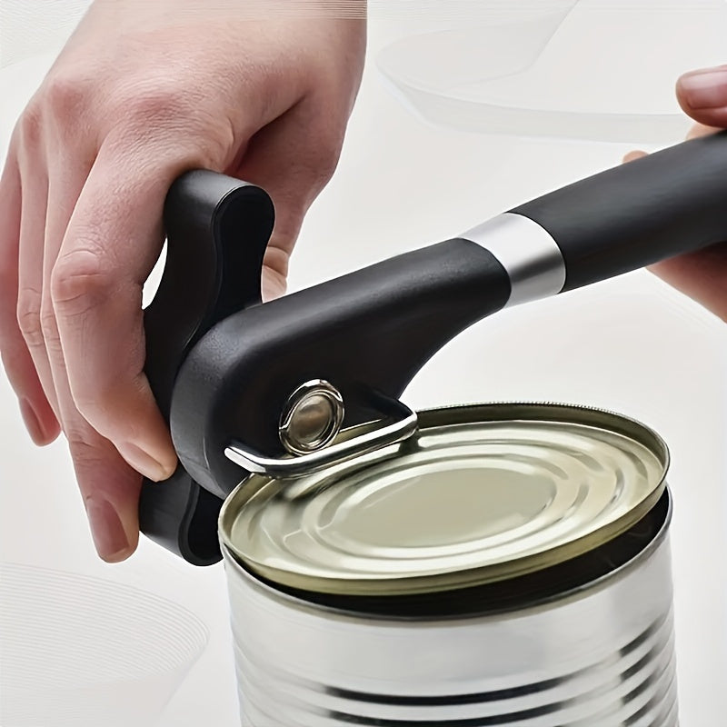 Stainless Steel Can Opener with Safety Smooth Edge Non-Slip Handle and Adjustable Knob