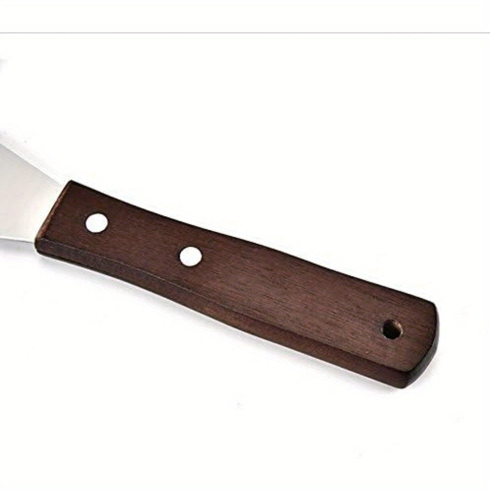 4 ta Professional Noxudli Po'latdan Yasalgan Tortni Bezaklash Spatulalari - 4", 6", 8" va 10" o'lchamdagi Moslashuvchan va Mustahkam Pichoq bilan Qulay Yog'och Tutqichlar bilan birga