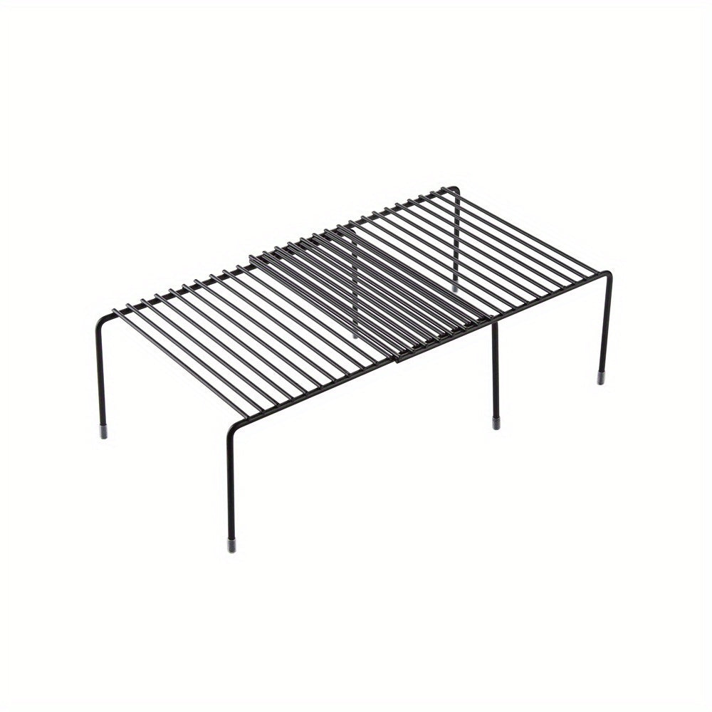 Adjustable Kitchen Storage Racks 2-Pack Carbon Steel Plastic Under Sink Organizer with Expandable Dish Drainer