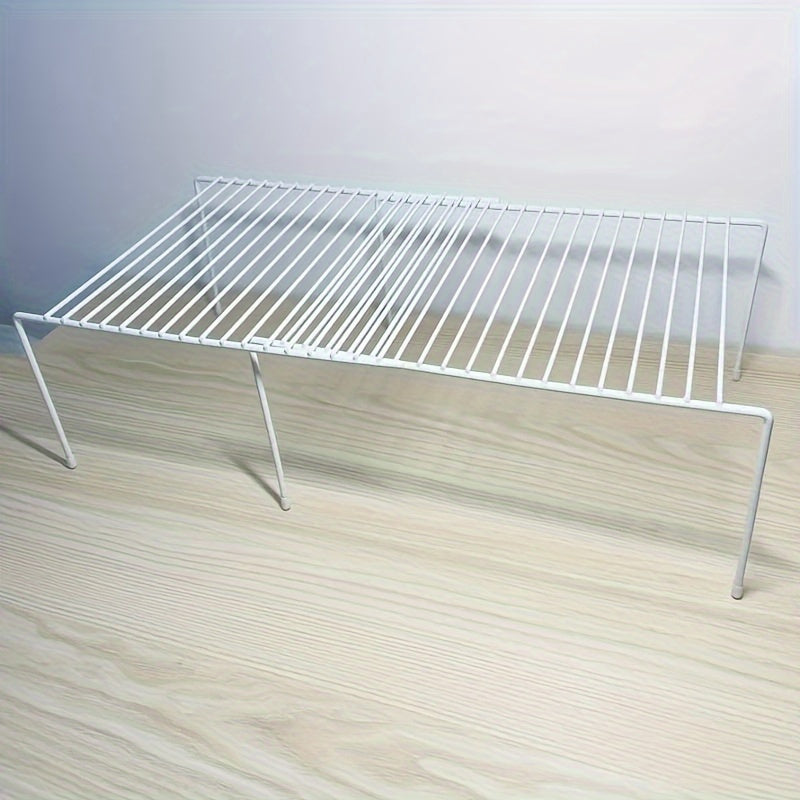 Adjustable Kitchen Storage Racks 2-Pack Carbon Steel Plastic Under Sink Organizer with Expandable Dish Drainer