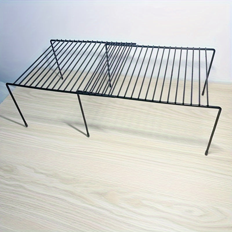 Adjustable Kitchen Storage Racks 2-Pack Carbon Steel Plastic Under Sink Organizer with Expandable Dish Drainer